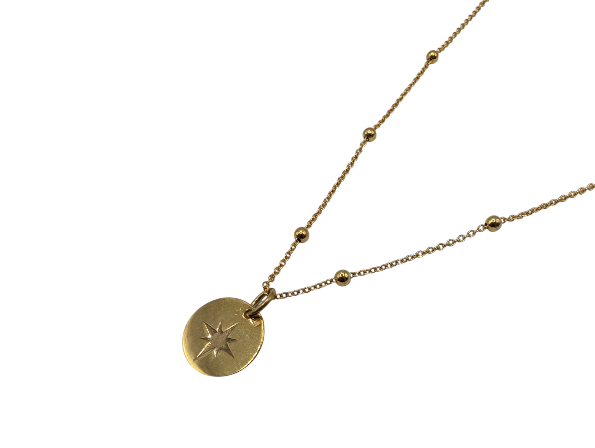 Colar em prata dourada com medalha rosa dos ventos